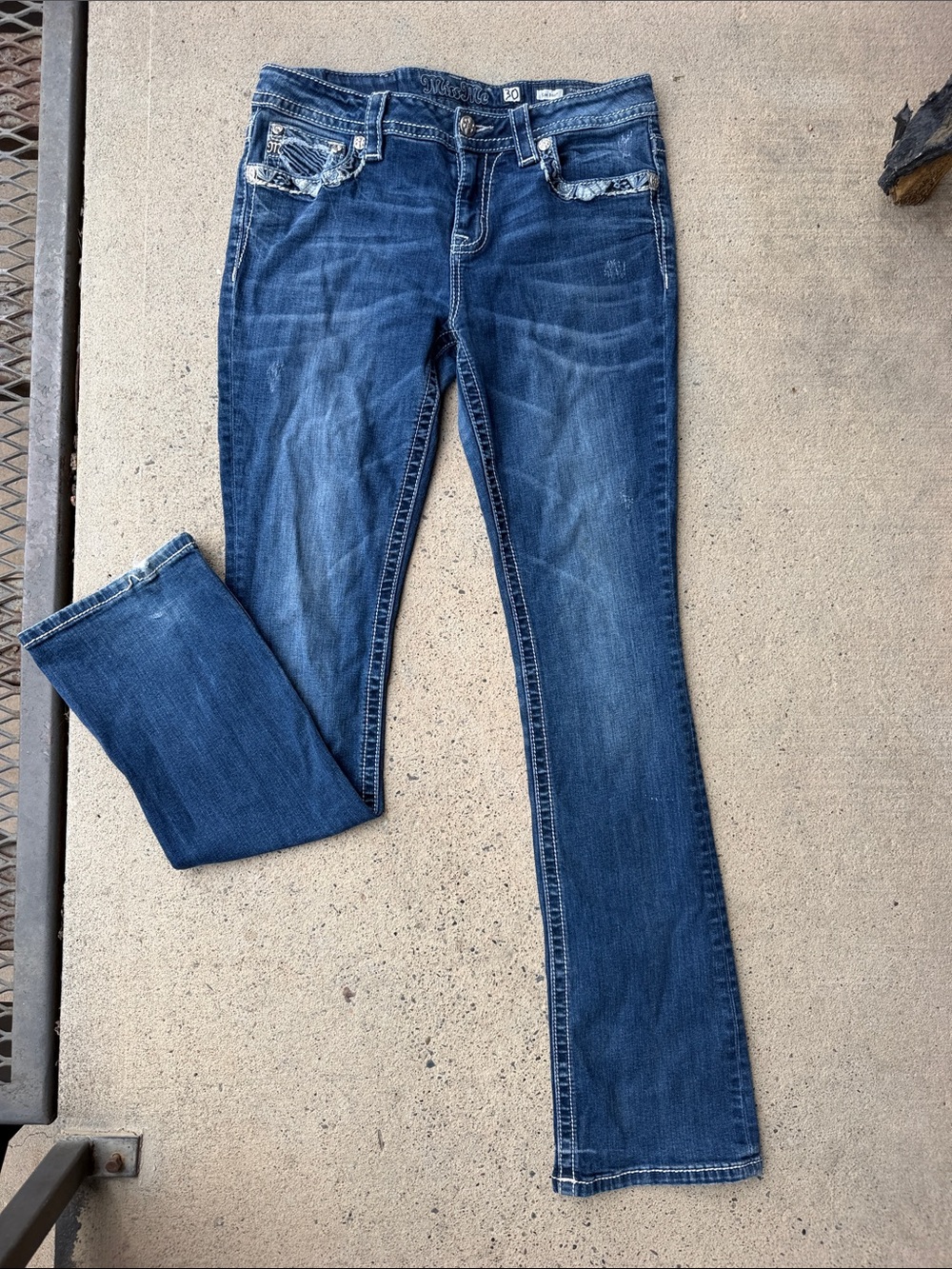 Miss Me Distressed Dark Blue Skinny Jeans